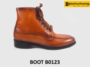 Giày da boot cổ cao nam buộc dây cao cấp B0123 001