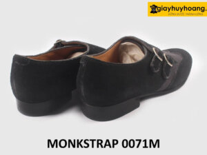 Giày da lộn nam phong cách màu đen Double Monkstrap 0071M 006