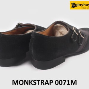 Giày da lộn nam phong cách màu đen Double Monkstrap 0071M 006
