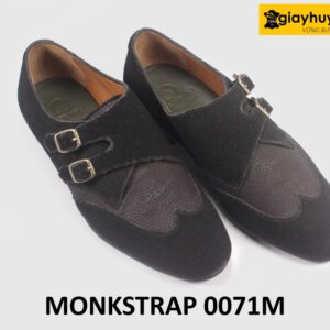 Giày da lộn nam phong cách màu đen Double Monkstrap 0071M 004
