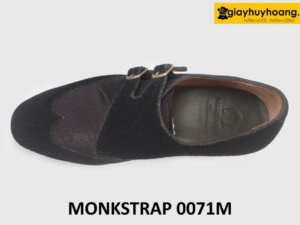 Giày da lộn nam phong cách màu đen Double Monkstrap 0071M 003