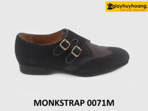 Giày da lộn nam phong cách màu đen Double Monkstrap 0071M 001