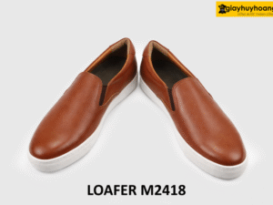 Giày lười thời trang nam đế bằng cao su sneaker 17068+M2418 006