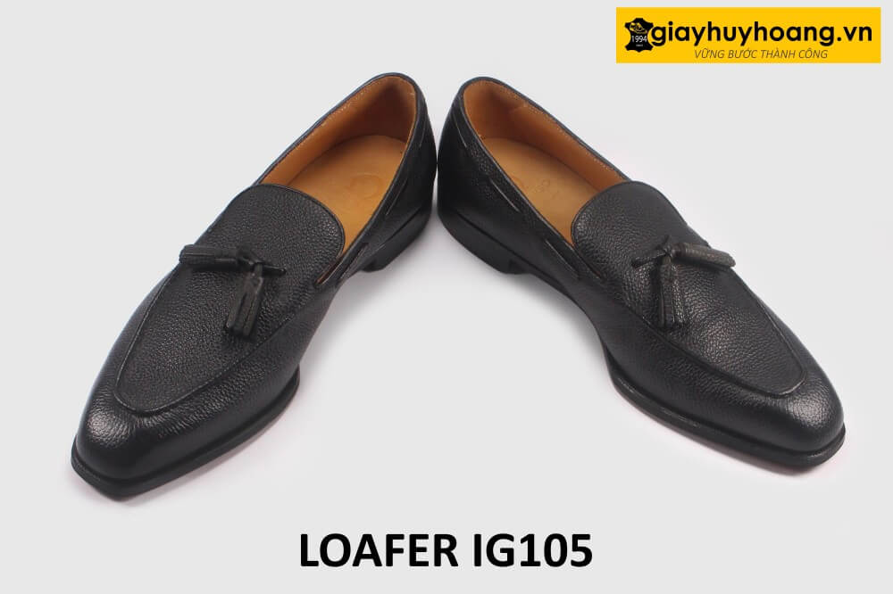 ban-giay-luoi-da-nam-cao-cap-loafer-ig105-002 Giày lười da nam dập vân hạt cao cấp Loafer IG105 004