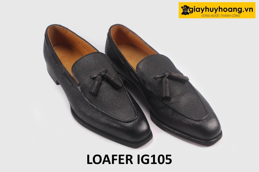 ban-giay-luoi-da-nam-cao-cap-loafer-ig105-003 Giày lười da nam dập vân hạt cao cấp Loafer IG105 003