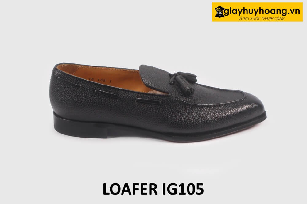 ban-giay-luoi-da-nam-cao-cap-loafer-ig105-005 Giày lười da nam dập vân hạt cao cấp Loafer IG105 001