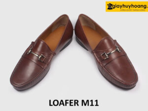 Giày lười nam màu nâu khóa horesit trẻ trung Loafer M11 004