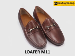 Giày lười nam màu nâu khóa horesit trẻ trung Loafer M11 003
