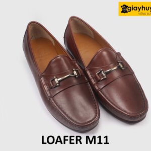 Giày lười nam màu nâu khóa horesit trẻ trung Loafer M11 003