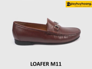 Giày lười nam màu nâu khóa horesit trẻ trung Loafer M11 001