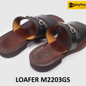 Dép da nam đen bóng trẻ trung thoải mái M2203GS 003