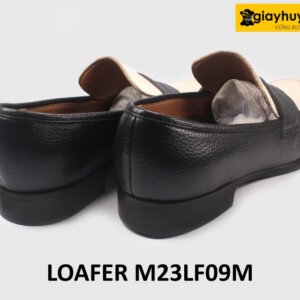 Giày lười nam vân hạt màu đen phối trắng Loafer LF09M 005