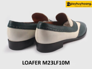 Giày lười nam phong cách màu trắng phối xanh Loafer LF10M 004