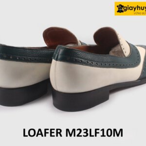 Giày lười nam phong cách màu trắng phối xanh Loafer LF10M 004