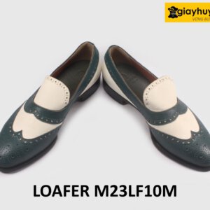 Giày lười nam phong cách màu trắng phối xanh Loafer LF10M 003