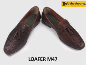 Giày lười nam da đan xen thủ công Tassel Loafer M47 004