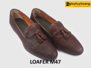 Giày lười nam da đan xen thủ công Tassel Loafer M47 003