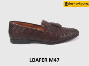 Giày lười nam da đan xen thủ công Tassel Loafer M47 001