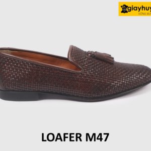 Giày lười nam da đan xen thủ công Tassel Loafer M47 001
