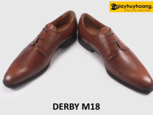 Giày công sở da nam trẻ trung thời trang màu nâu Derby M18 003