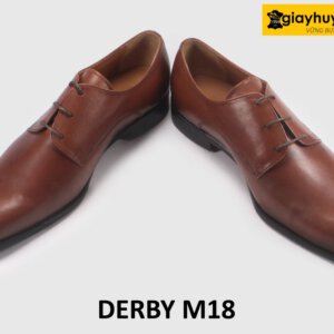 Giày công sở da nam trẻ trung thời trang màu nâu Derby M18 003