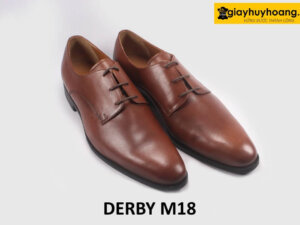 Giày công sở da nam trẻ trung thời trang màu nâu Derby M18 002