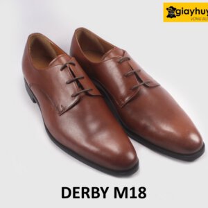 Giày công sở da nam trẻ trung thời trang màu nâu Derby M18 002