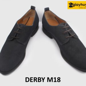 Giày da lộn xanh công sở thời trang nam Derby M18 003