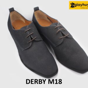 Giày da lộn xanh công sở thời trang nam Derby M18 002