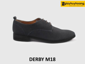 Giày da lộn xanh công sở thời trang nam Derby M18 001