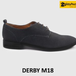 Giày da lộn xanh công sở thời trang nam Derby M18 001