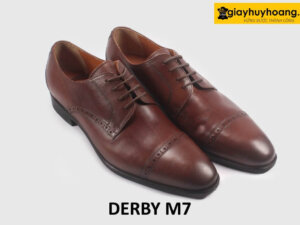 Giày da nam đẹp công sở màu nâu Derby M7 002