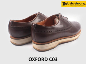 Giày tây oxford da nam màu nâu mũi tròn C03 005