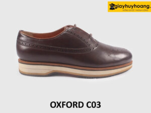 Giày tây oxford da nam màu nâu mũi tròn C03 001
