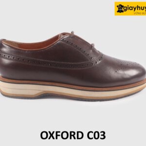 Giày tây oxford da nam màu nâu mũi tròn C03 001