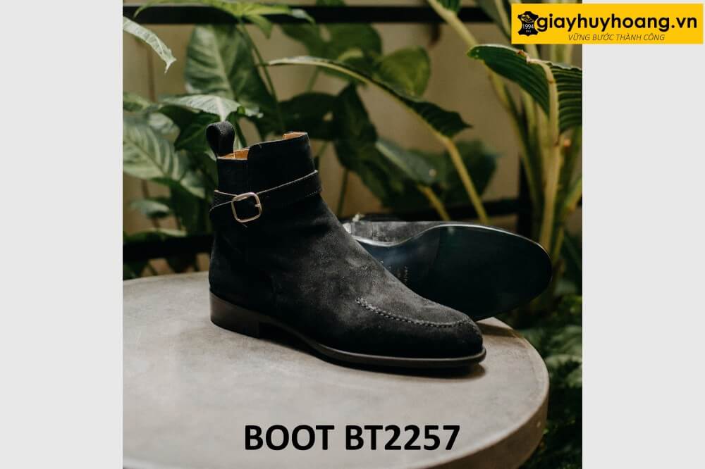 dat-dong-giay-da-nam-thu-cong-boot-bt2257-002 Giày da lộn đen boot nam thời trang cao cấp BT2257 0003