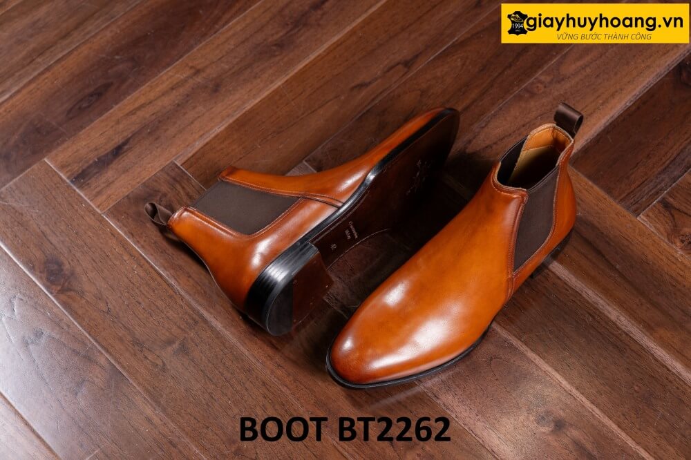 dat-dong-giay-da-nam-thu-cong-boot-bt2262-002 Giày da nam trẻ trung đế khâu bền bỉ chelsea boot BT2262 004