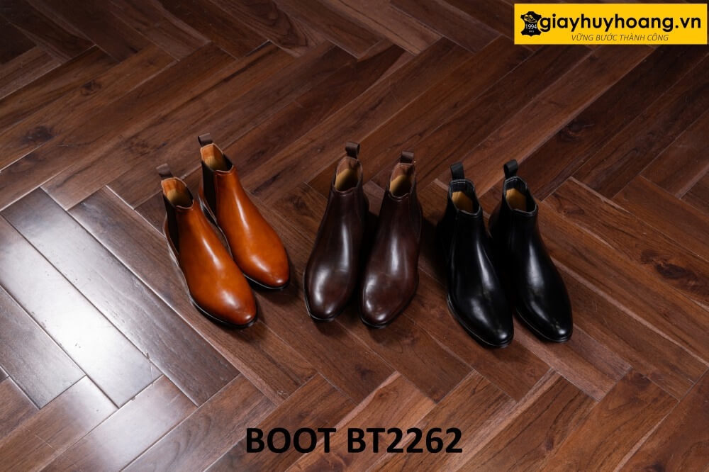 dat-dong-giay-da-nam-thu-cong-boot-bt2262-007 Giày da nam trẻ trung đế khâu bền bỉ chelsea boot BT2262 001