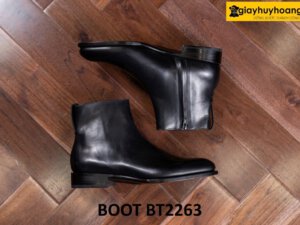 Giày da boot nam cổ cao thời trang khóa kéo BT2263 001