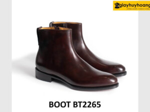 Giày da boot nam cổ cao thời trang khóa kéo BT2263 008