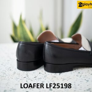 Giày lười nam màu đen phối trắng trẻ trung loafer LF2518 004