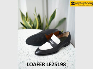 Giày lười nam màu đen phối trắng trẻ trung loafer LF2518 002
