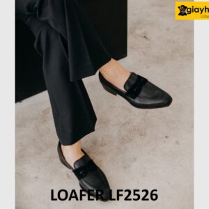 Giày da nam không dây vân kỳ đà cao cấp loafer LF2526 003