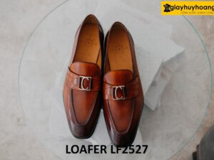 Giày lười nam đế da khâu chỉ cao cấp loafer LF2527 004