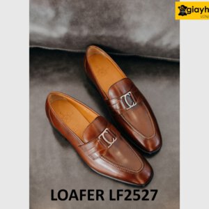 Giày lười nam đế da khâu chỉ cao cấp loafer LF2527 003