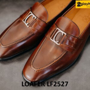 Giày lười nam đế da khâu chỉ cao cấp loafer LF2527 002