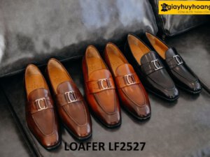 Giày lười nam đế da khâu chỉ cao cấp loafer LF2527 001