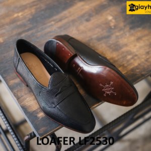 Giày da lười nam dập vân hạt cao cấp loafer LF2530 005