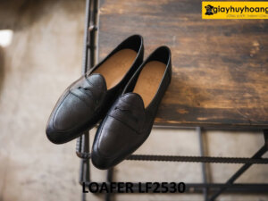 Giày da lười nam dập vân hạt cao cấp loafer LF2530 004