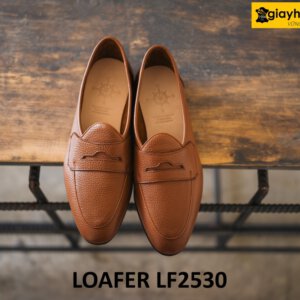 Giày da lười nam dập vân hạt cao cấp loafer LF2530 002